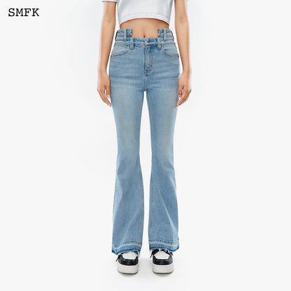 SMFK Mermaid Double Waist Jeans Blue - Fixxshop