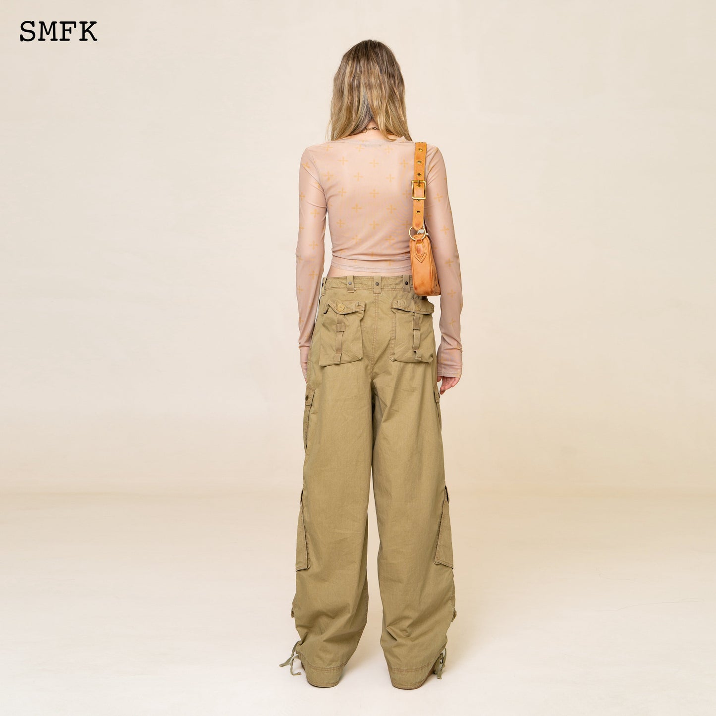 SMFK Garden Desert Mesh Tights Top In Khaki