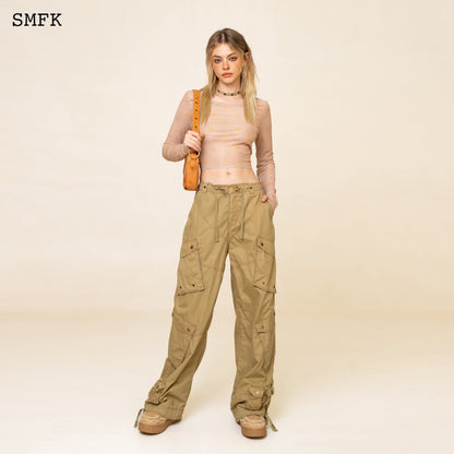 SMFK Garden Desert Mesh Tights Top In Khaki