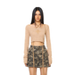 SMFK WildWorld Knitted Short Top In Wheat