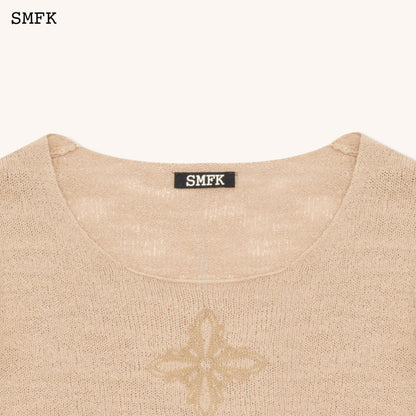 SMFK WildWorld Knitted Short Top In Wheat