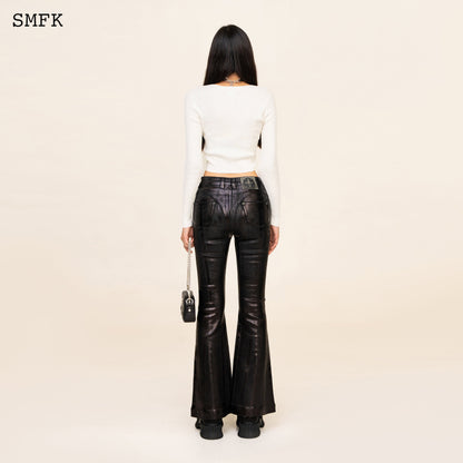 SMFK Compass Cross Rib Knit Top In White
