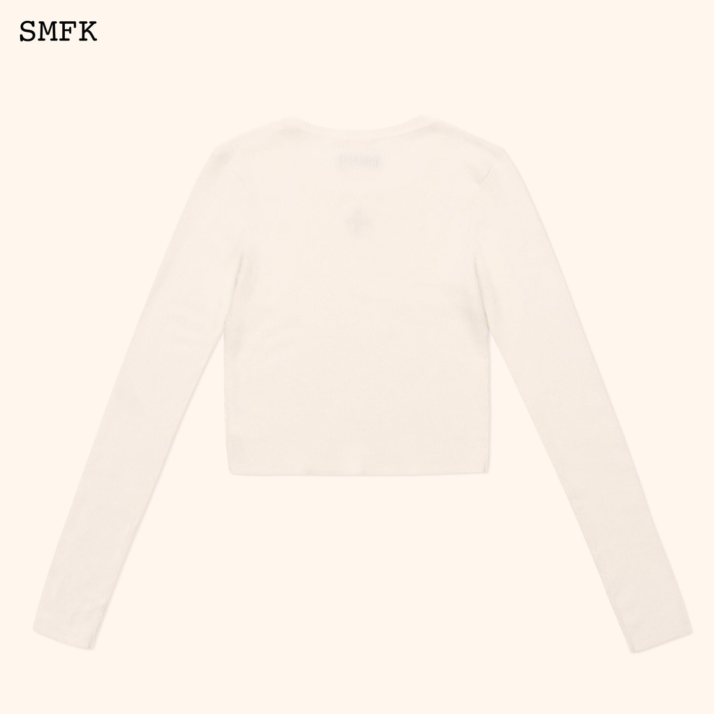 SMFK Compass Cross Rib Knit Top In White