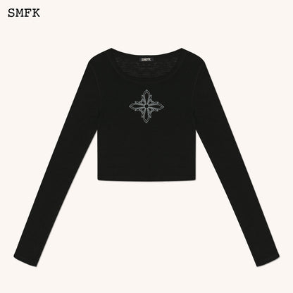 SMFK WildWorld Black Dancer Woolen Top