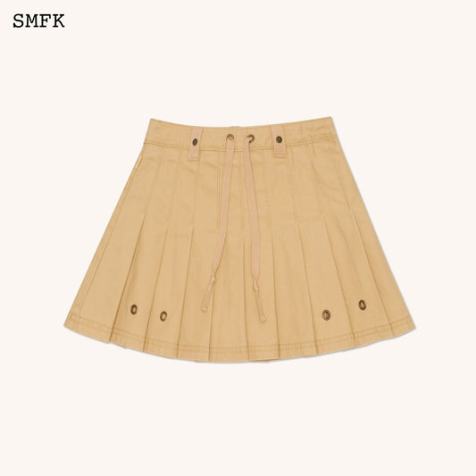SMFK WildWorld Desert Tactic Pleated Skirt In Wheat
