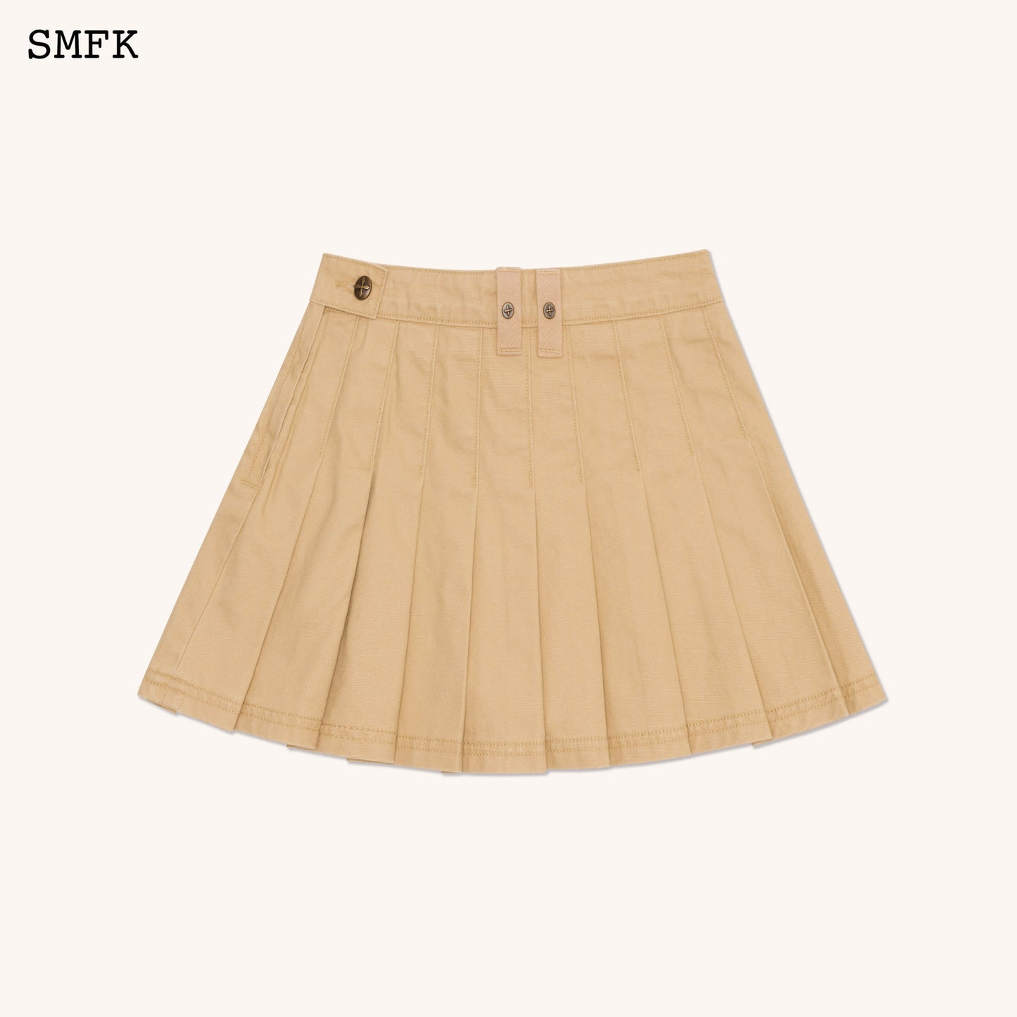 SMFK WildWorld Desert Tactic Pleated Skirt In Wheat