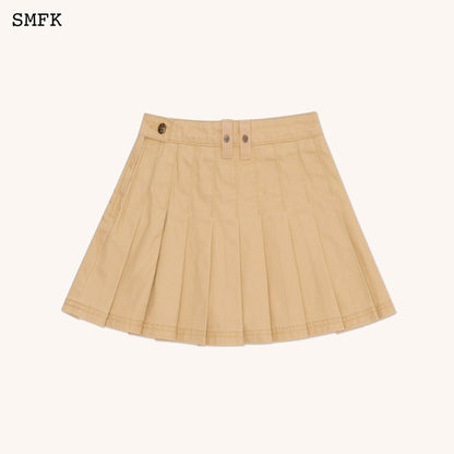 SMFK WildWorld Desert Tactic Pleated Skirt In Wheat