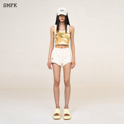 SMFK Cream Compass Vintage Running Shorts Causal