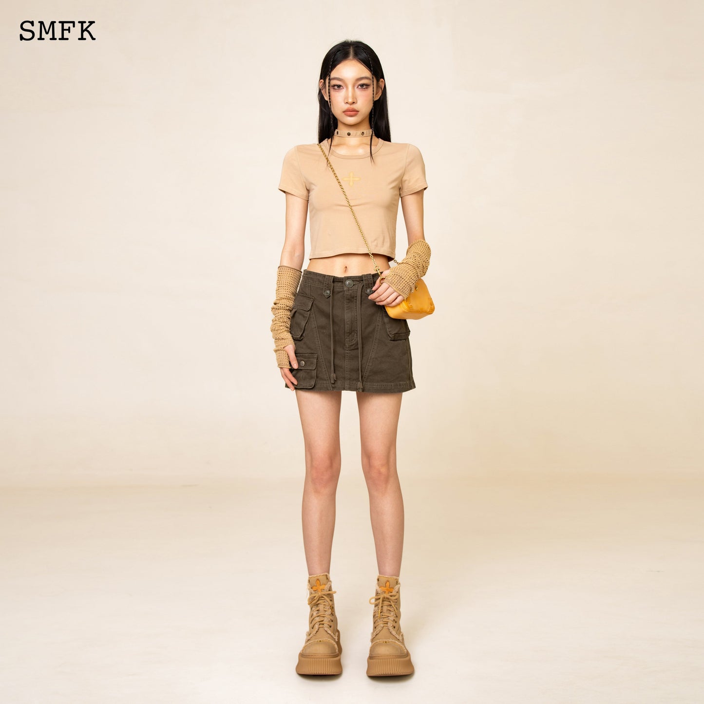 SMFK Compass Cross Sport Tights Tee In Wheat