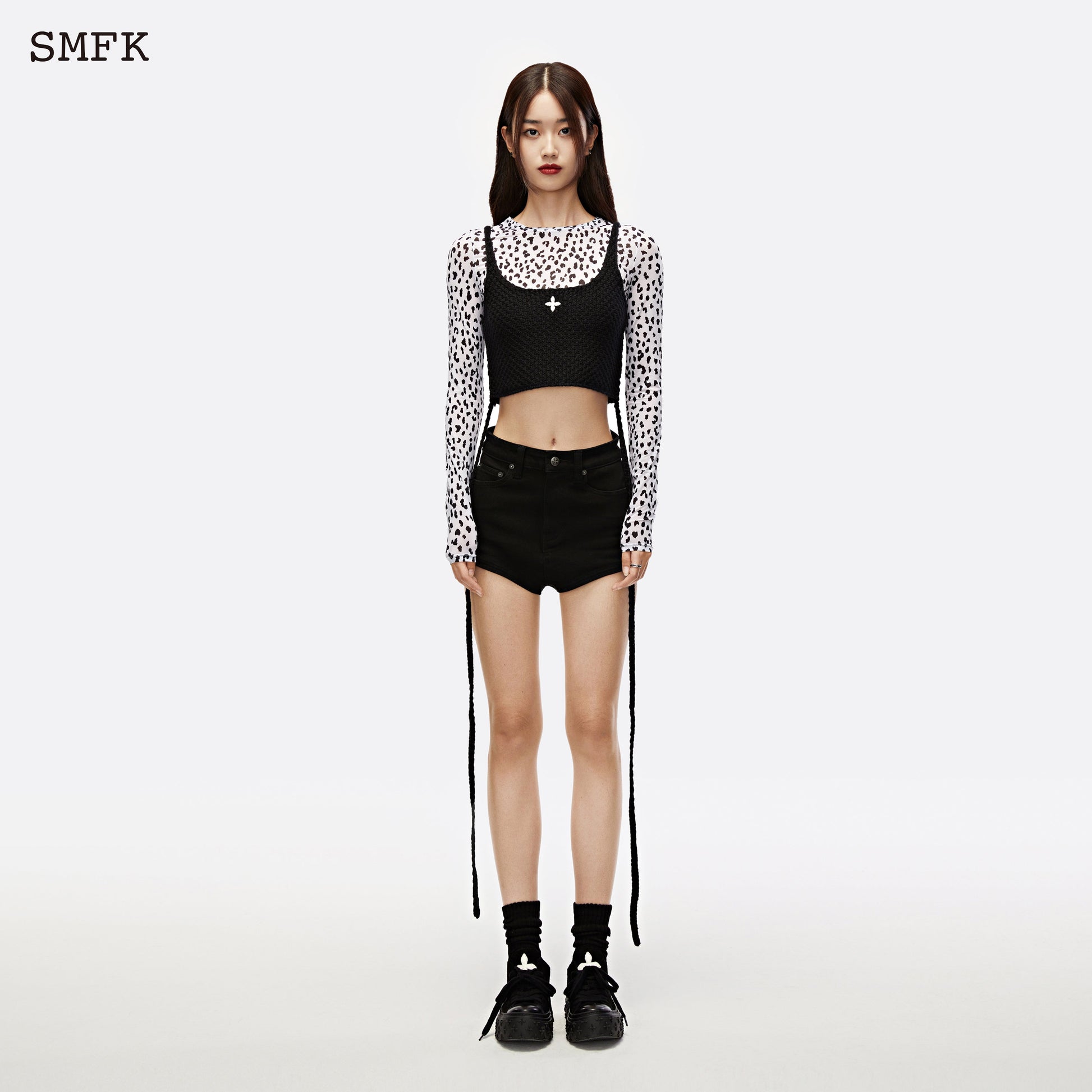 SMFK Mermaid Wool Knit Vest Midnight Black - Fixxshop