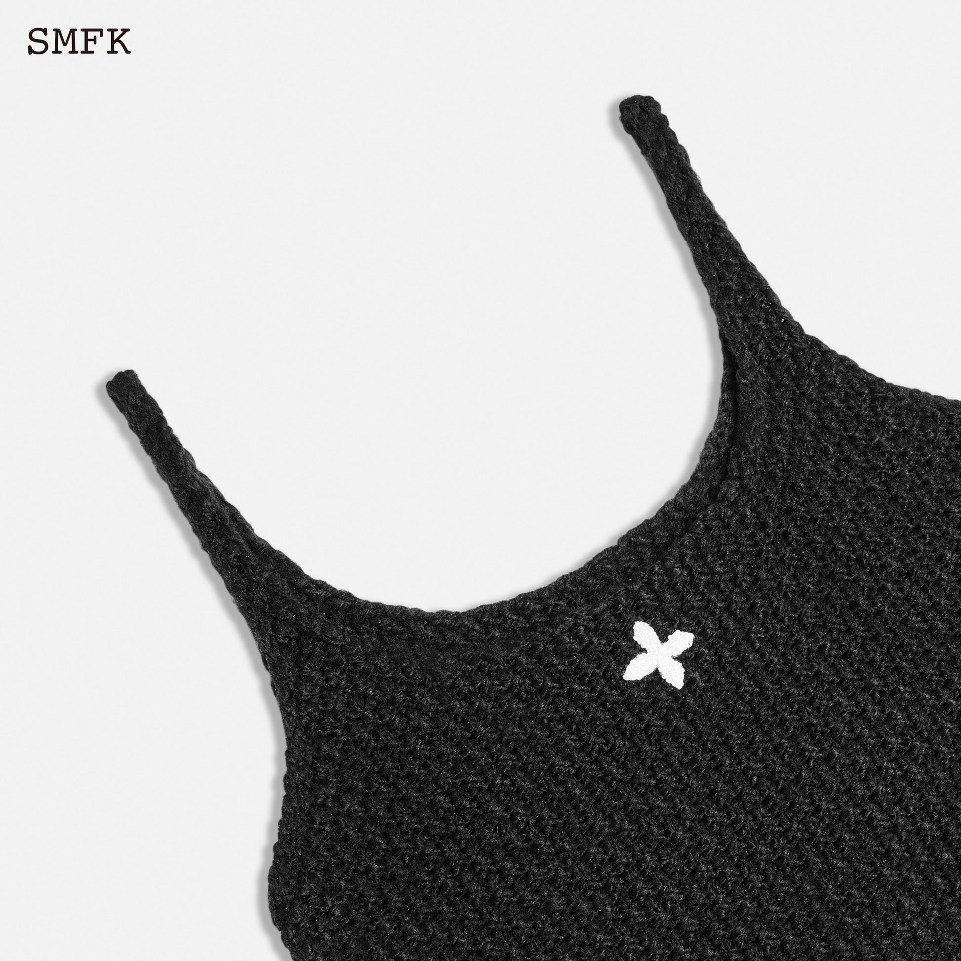 SMFK Mermaid Wool Knit Vest Midnight Black - Fixxshop