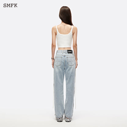 SMFK Mermaid Wool Knit Vest Sky White - Fixxshop