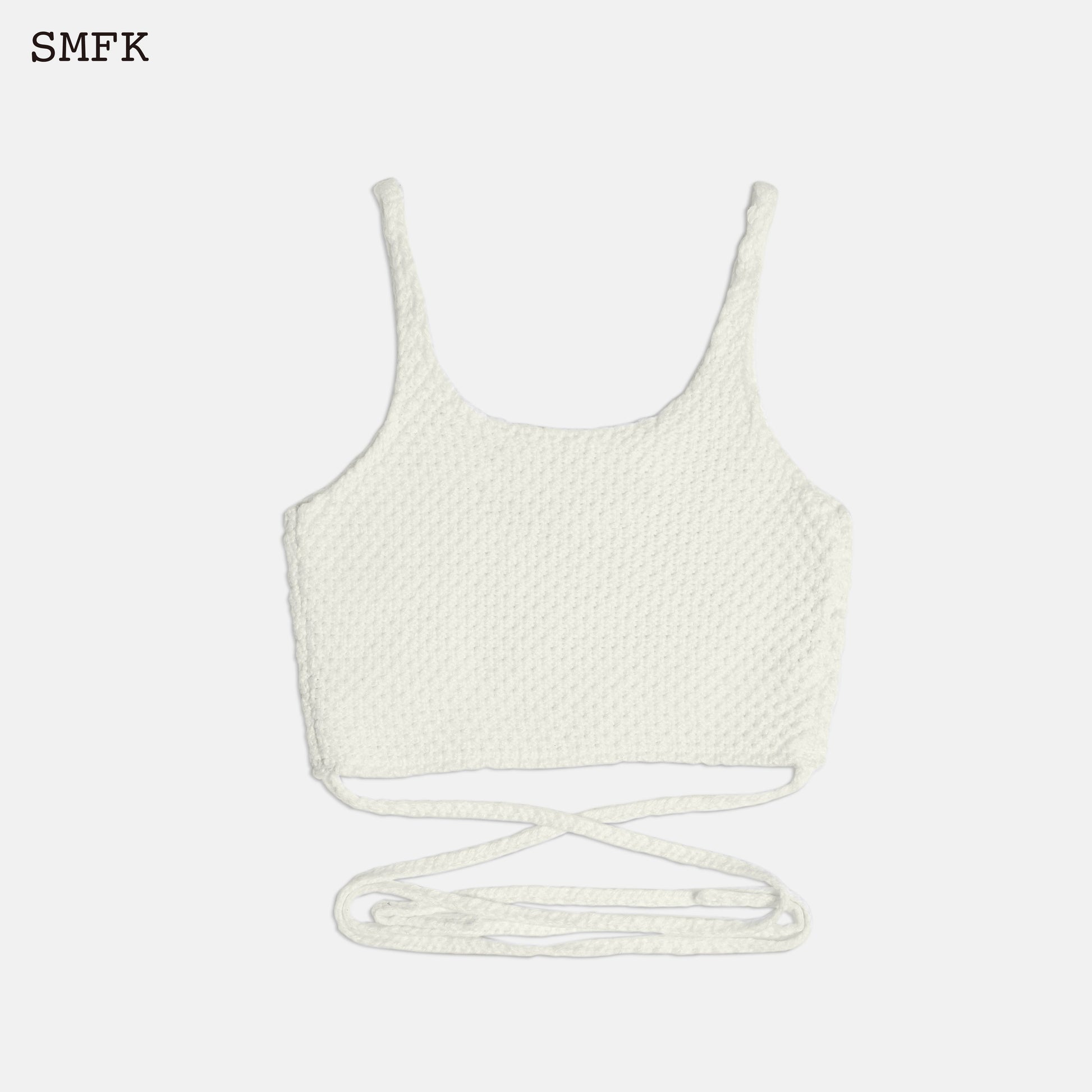 SMFK Mermaid Wool Knit Vest Sky White - Fixxshop