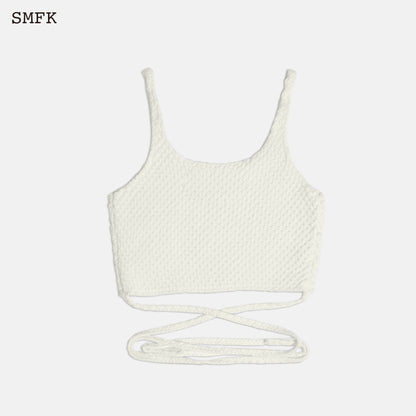 SMFK Mermaid Wool Knit Vest Sky White - Fixxshop