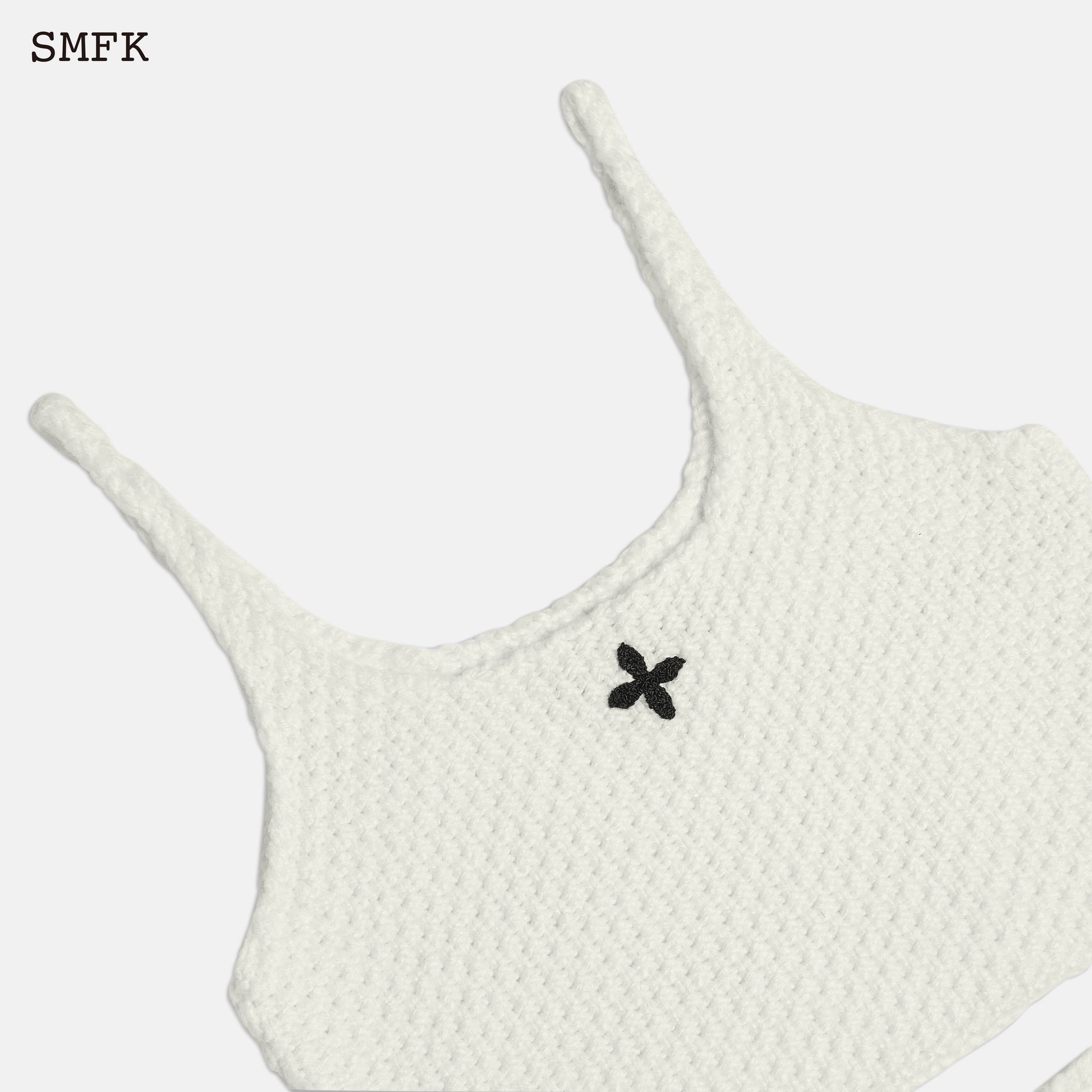 SMFK Mermaid Wool Knit Vest Sky White - Fixxshop