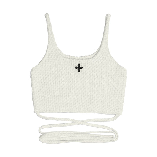 SMFK Mermaid Wool Knit Vest Sky White - Fixxshop