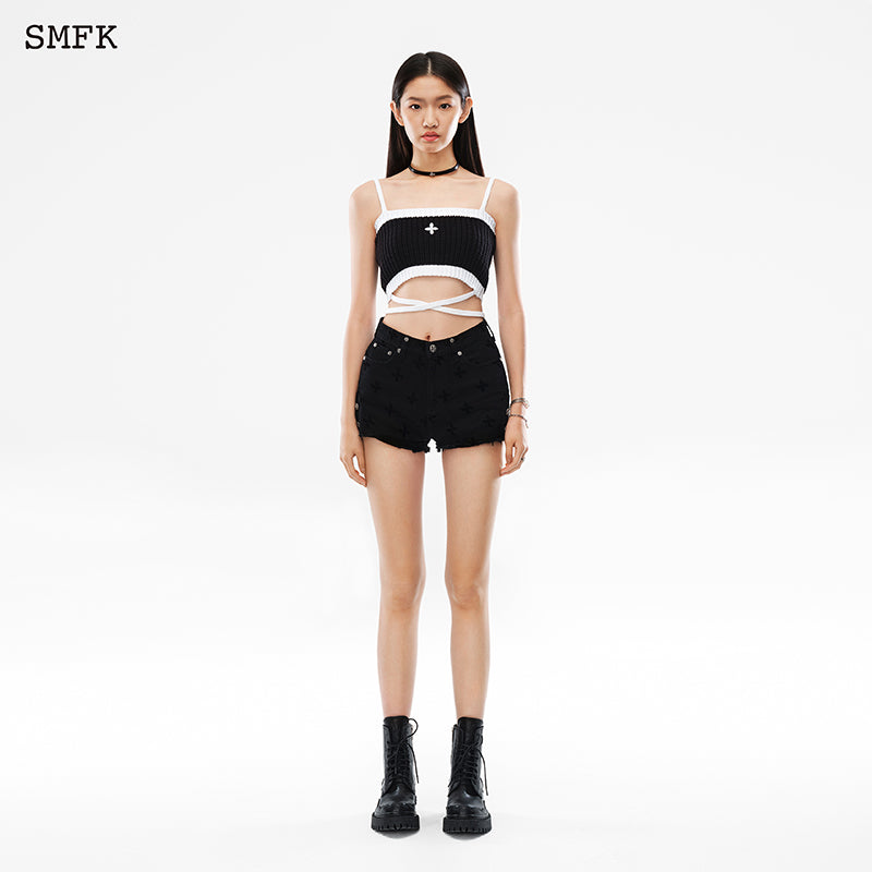 SMFK Mermaid Vintage Knitted Camisole Black - Fixxshop