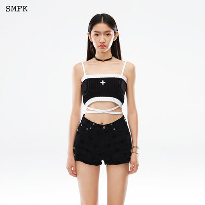 SMFK Mermaid Vintage Knitted Camisole Black - Fixxshop