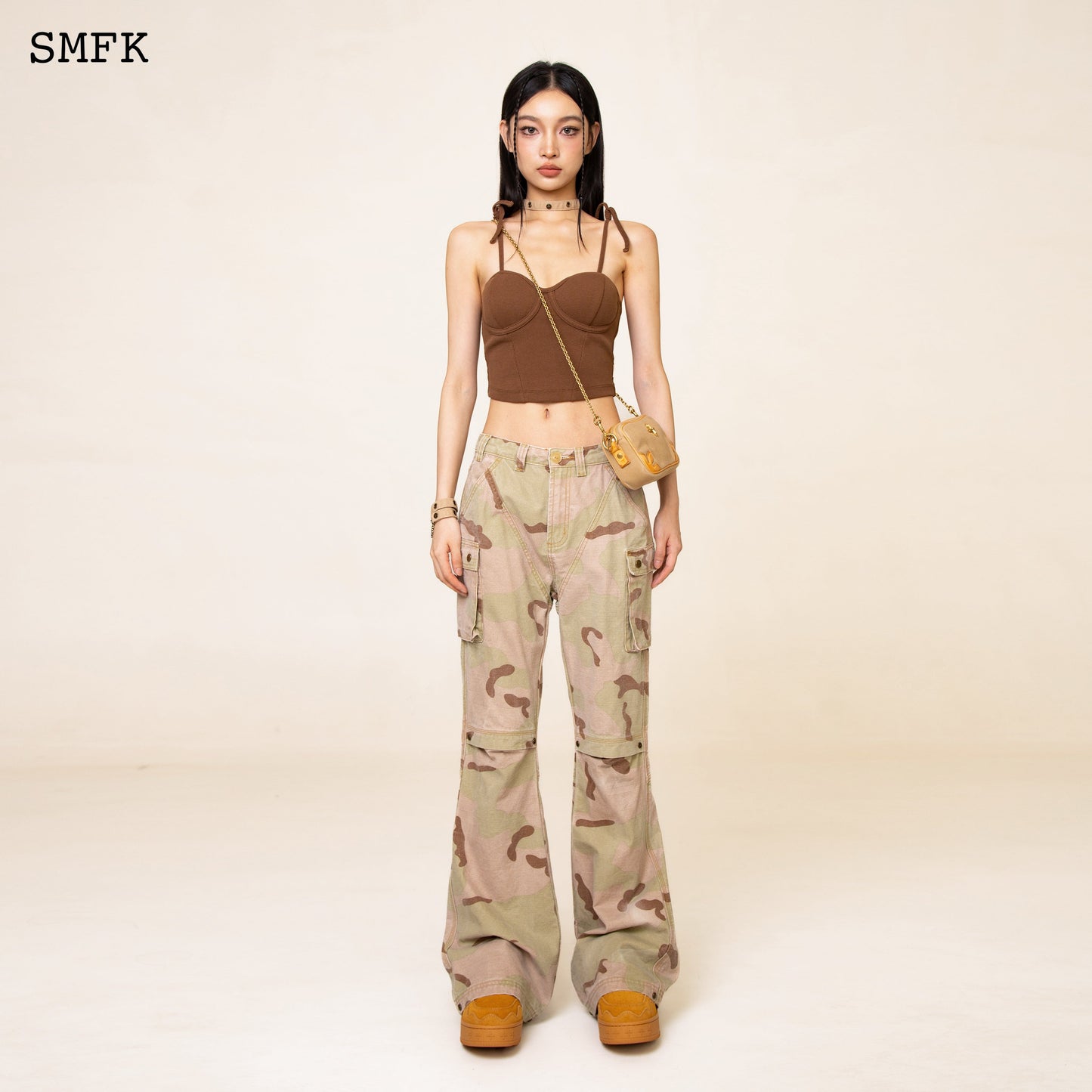 SMFK WildWorld Desert Tactic Tube Top In Brown