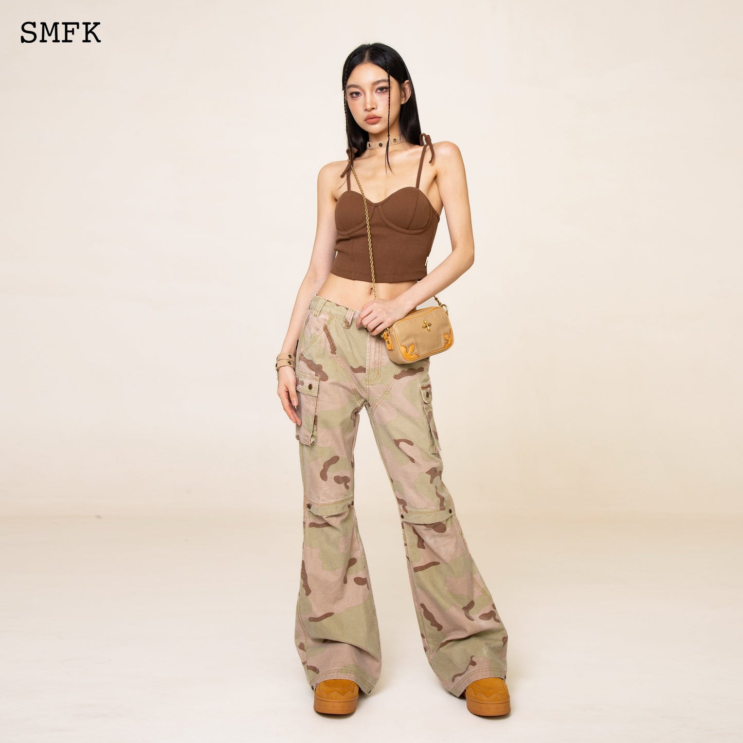 SMFK WildWorld Desert Tactic Tube Top In Brown