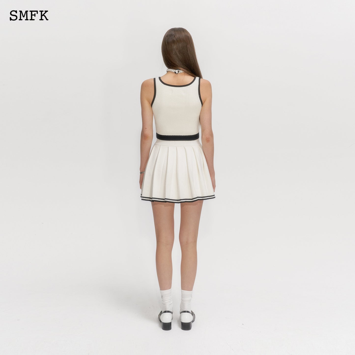 SMFK Compass Pixel Knitted White Vest