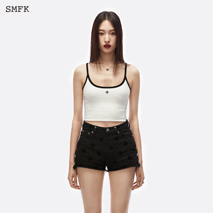 SMFK Compass Cross Flower Vintage Tank Top White And Black - Fixxshop