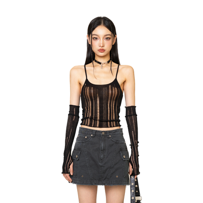 SMFK WildWorld Spider Web Knitted Top Set