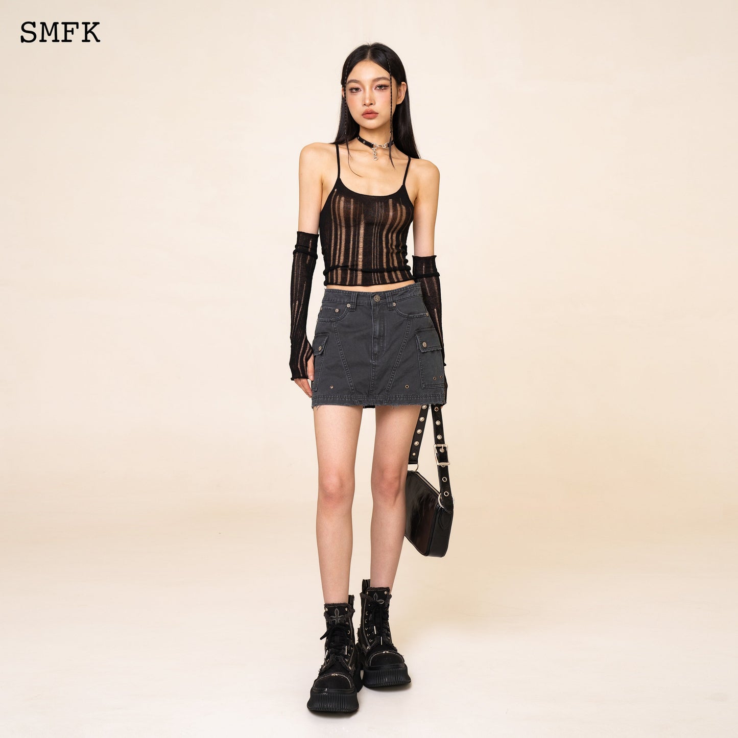 SMFK WildWorld Spider Web Knitted Top Set