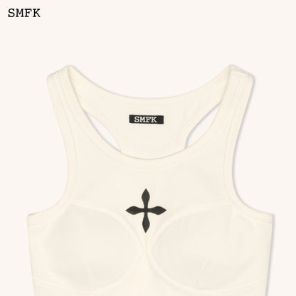 SMFK Compass Classic Cross Rider Vest Top In White