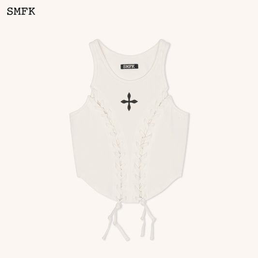 SMFK Compass Baseball Deconstruct Vest Top In White