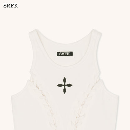 SMFK Compass Baseball Deconstruct Vest Top In White