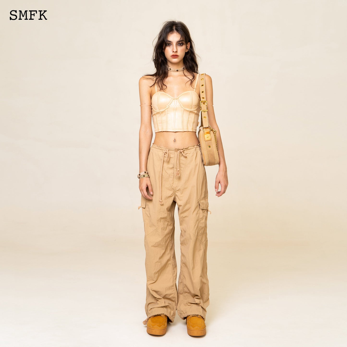 SMFK WildWorld Desert Viper Corset Vest Top In Wheat