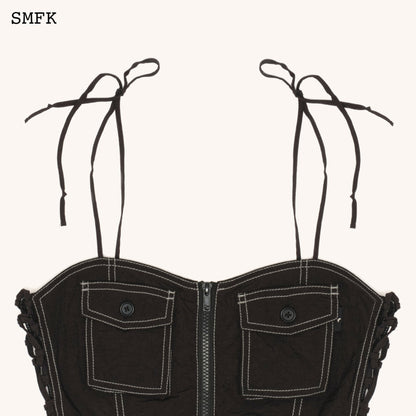 SMFK WildWorld Black Stray Paratrooper Corset Tube Top