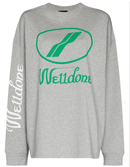 WE11DONE oversized-logo crew-neck sweatshirt - Fixxshop