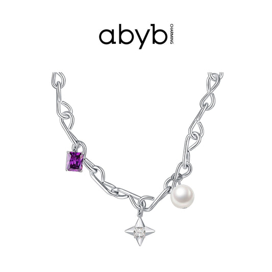 Abyb Charming Girl in Purple Necklace - Fixxshop