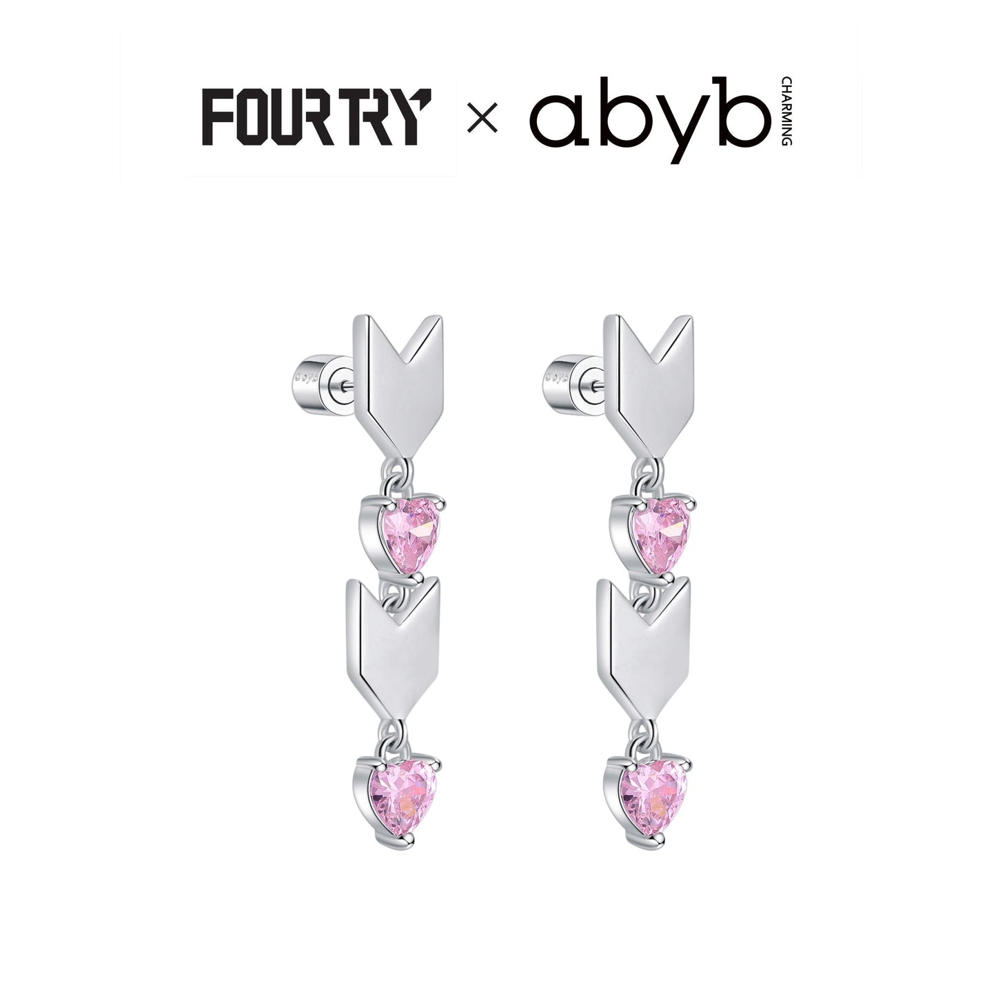 Abyb Charming Hearts fluttering Earrings - Fixxshop