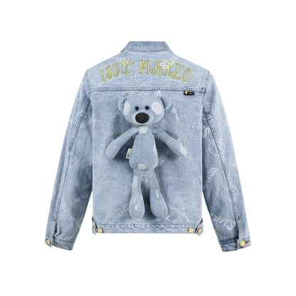 13 DE MARZO Allover Smiley Palda Bear Jacket Blatic Blue | MADA IN CHINA