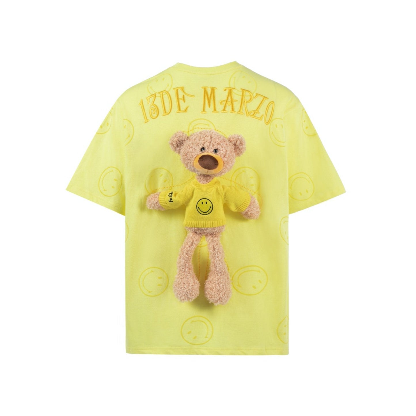 13 DE MARZO Allover Smiley Palda Bear Tee Lemon Yellow | MADA IN CHINA