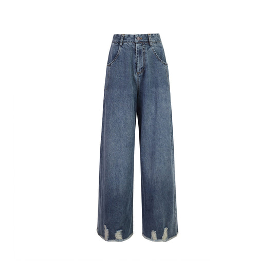 THREE QUARTERS Big Pocket Blue Jeans Denim