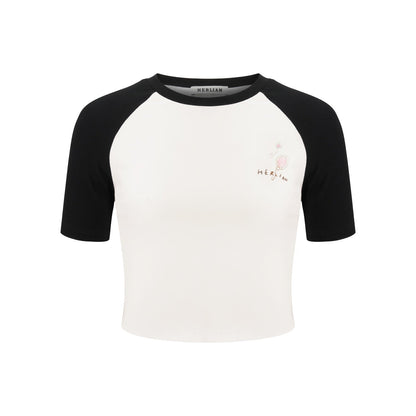 Herlian Black And White Tennis Racket Print T-shirt