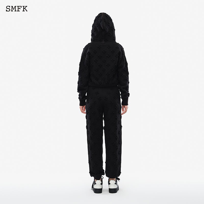 SMFK Black Garden Wool Knit Short Hoodie – Fixxshop