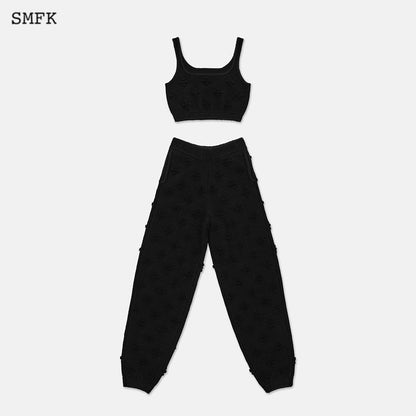 SMFK Black Garden Wool Knitted Sports Set - Fixxshop