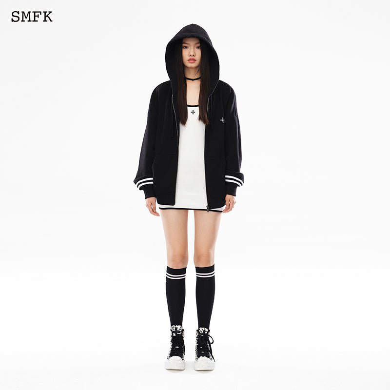 SMFK Black Night Compass Campus Wide Hoodie - Fixxshop