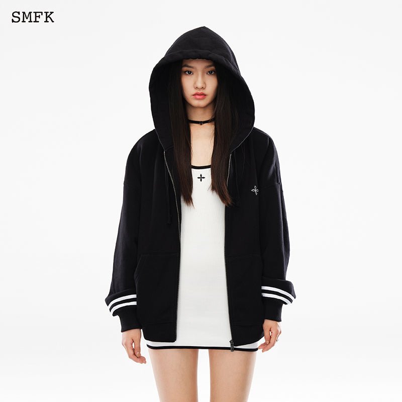 SMFK Black Night Compass Campus Wide Hoodie - Fixxshop