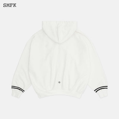 SMFK Black Night Compass Campus Wide Hoodie White - Fixxshop