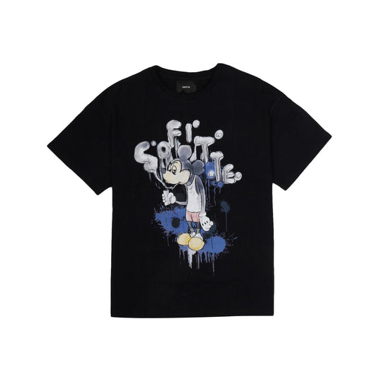 SOFITTE Black Painted Mickey Tee | MADA IN CHINA