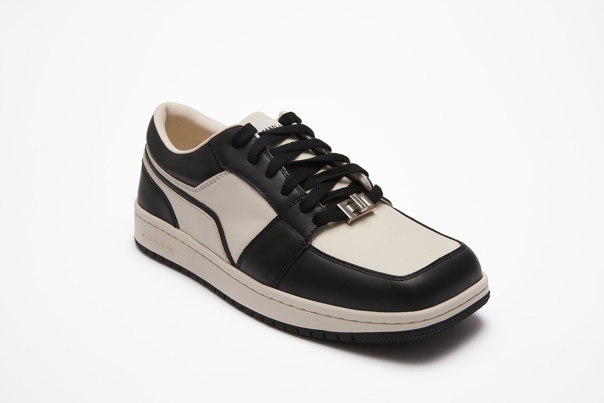CALVIN LUO Black Square Toe Low Sneakers | MADA IN CHINA