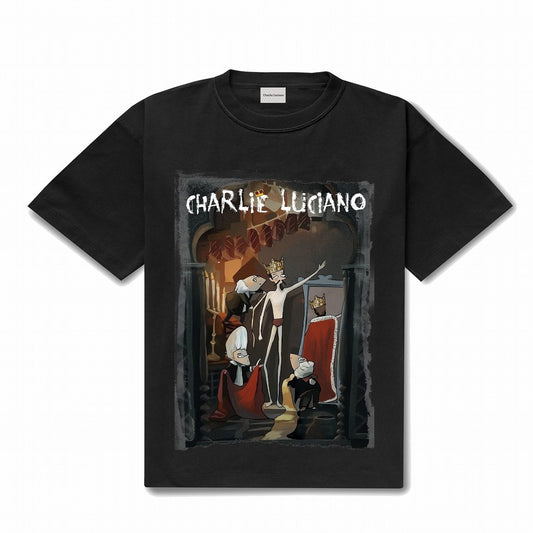 CHARLIE LUCIANO Black The Emperor's New Clothes Print Tee | MADA IN CHINA