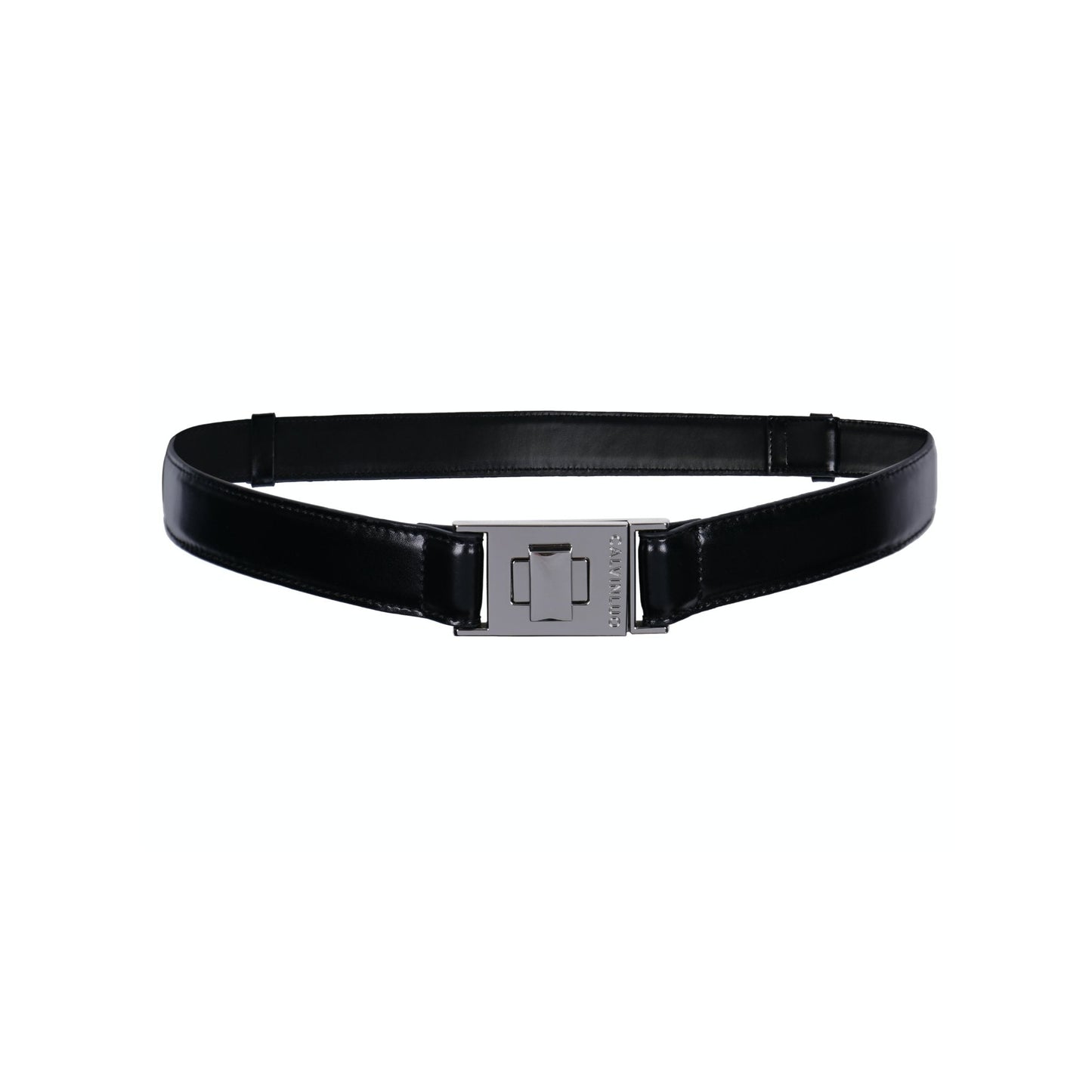 CALVIN LUO Black Twist-Lock Leather Belt | MADA IN CHINA