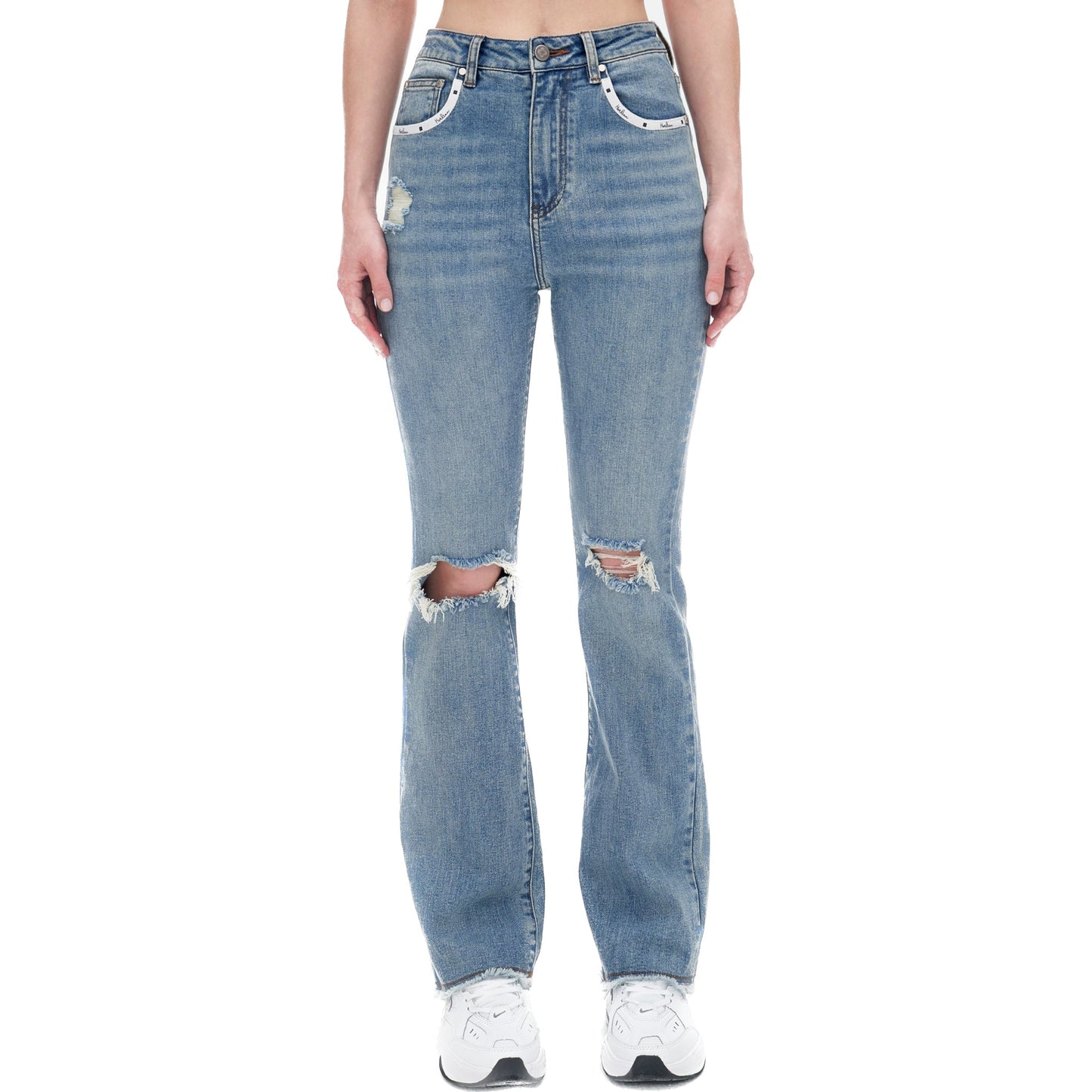 Herlian Blue Kneel Ripped Jeans